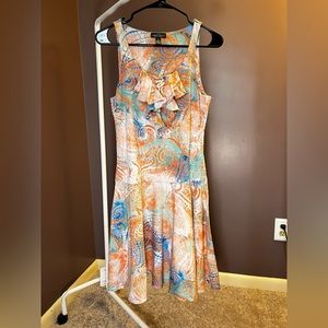 LRL Ralph Lauren Jeans Co. Tank Dress Soft Cotton Jersey Colourful Ruffle Medium